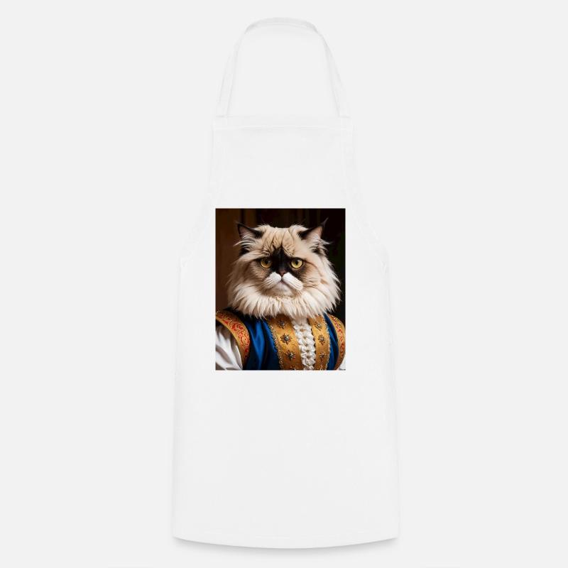 Patte de velours royale – Le chat aristocrate - Tablier de cuisine - blanc