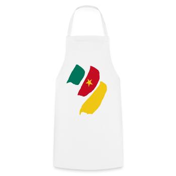 Drapeau du Cameroun - Tablier de cuisine - blanc - Devant - AI Model Male 185 dark (185cm)