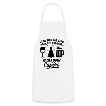 Je Suis Là Pour L’Apéro Noël Humour - Tablier de cuisine - blanc - Devant - AI Model Male 185 dark (185cm)