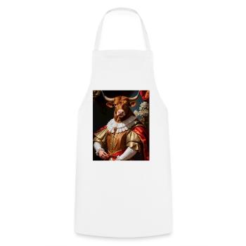 Majestic bull – king of the Baroque - Cooking Apron - white - Front - AI Model Male 185 dark (185cm)
