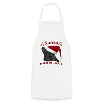 Le Père Noël a oublié mes friandises – Noël Frenchie - Tablier de cuisine - blanc - Devant - AI Model Male 185 dark (185cm)