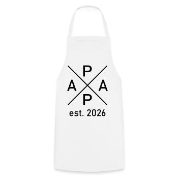 Papa est. 2026 - Kochschürze - Weiß - Vorne - AI Model Male 185 dark (185cm)