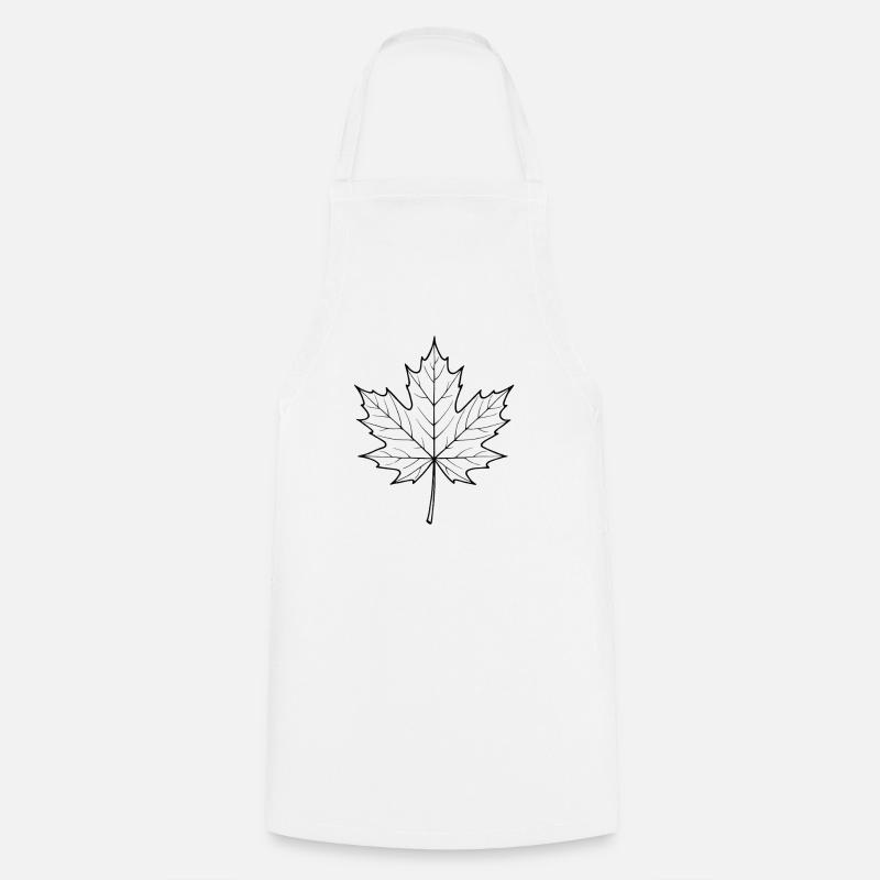 Conception de la ligne de feuilles d’érable - Tablier de cuisine - blanc
