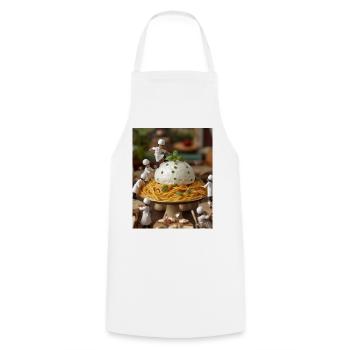 Miniatures cuisinières sur la table de pâtes - Tablier de cuisine - blanc - Devant - AI Model Male 185 dark (185cm)
