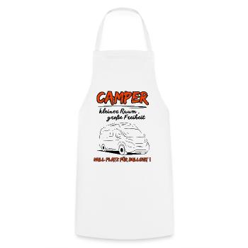 Camping Van Motorhome Saying - Cooking Apron - white - Front - AI Model Male 185 dark (185cm)