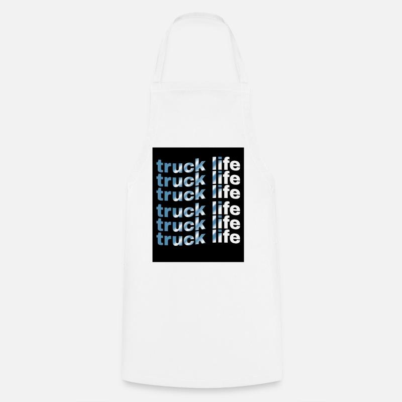 Truck Life Grid Gradient - Cooking Apron - white