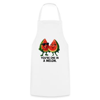 One in a Melon Duo - Cooking Apron - white - Front - AI Model Male 185 dark (185cm)