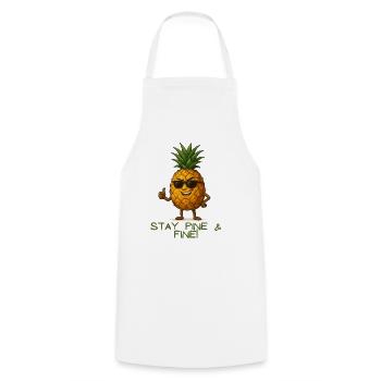 Stay Pine & Fine Pineapple - Cooking Apron - white - Front - AI Model Male 185 dark (185cm)