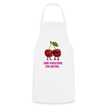 Deux cerises, un sentiment - Tablier de cuisine - blanc - Devant - AI Model Male 185 dark (185cm)