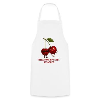 Cherry Couple: Relationship Level Fest - Cooking Apron - white - Front - AI Model Male 185 dark (185cm)