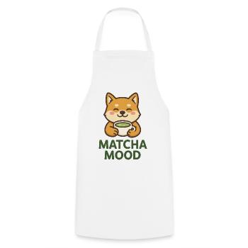 Shiba Matcha Mood - Cooking Apron - white - Front - AI Model Male 185 dark (185cm)