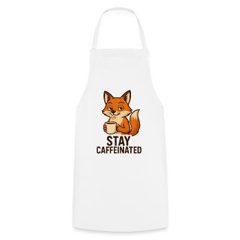 Fuchs Kaffee Motiv Stay Caffeinated - Kochschürze - Weiß - Vorne - AI Model Male 185 dark (185cm)