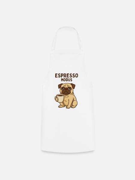 Espresso Modus Pug - Kochschürze - Weiß