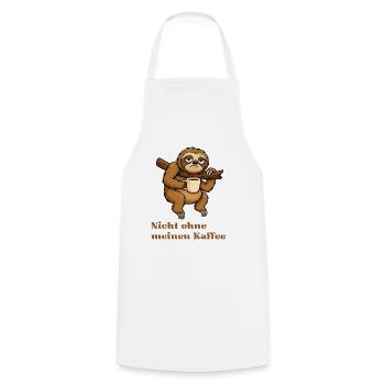 Pas sans mon café, Paresseux - Tablier de cuisine - blanc - Devant - AI Model Male 185 dark (185cm)