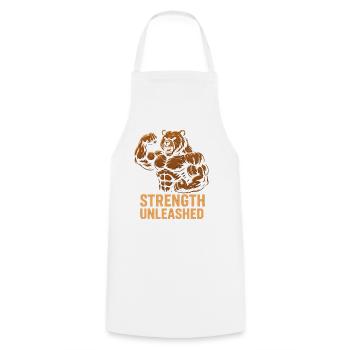 Strength Unleashed Bear - Cooking Apron - white - Front - AI Model Male 185 dark (185cm)