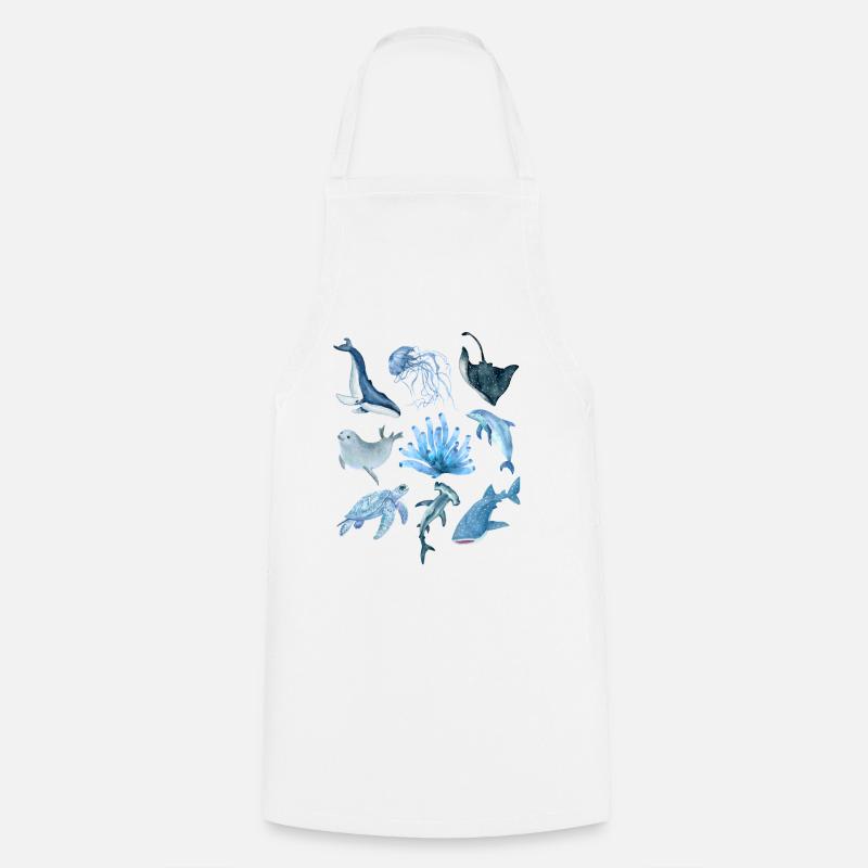 Animaux de l’océan - Tablier de cuisine - blanc