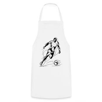 Soccer Player Drawing - Cooking Apron - white - Front - AI Model Male 185 dark (185cm)