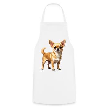 Fawn Chihuahua - Kochschürze - Weiß - Vorne - AI Model Male 185 dark (185cm)