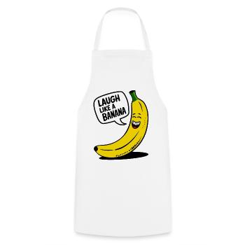 Laugh like a banana - Kochschürze - Weiß - Vorne - AI Model Male 185 dark (185cm)