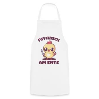 Psychiquement sur le canard drôle de dicton - Tablier de cuisine - blanc - Devant - AI Model Male 185 dark (185cm)