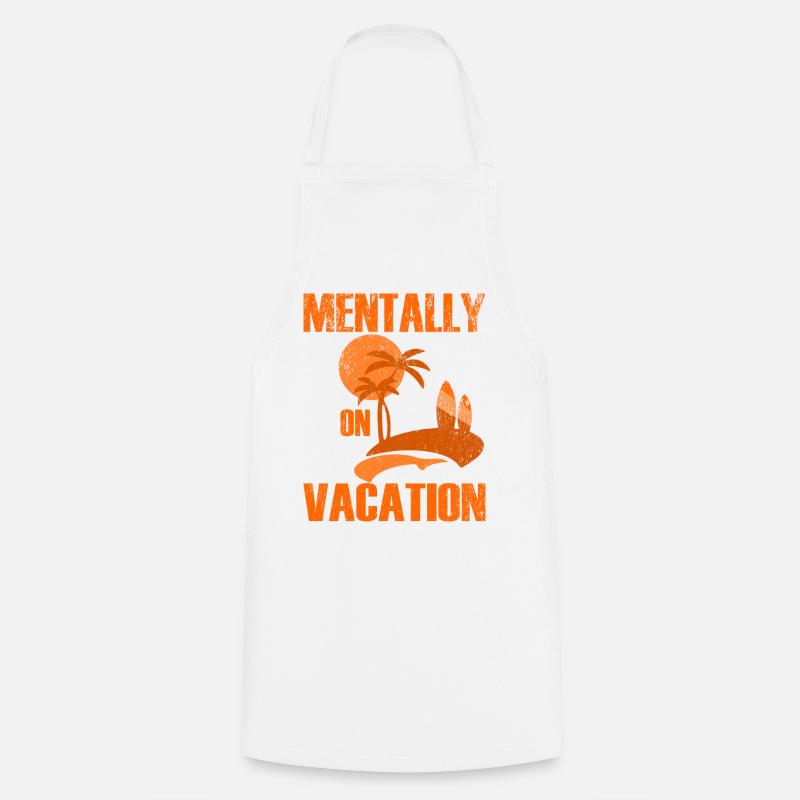 Mental Vacation Palm Beach Scene - Cooking Apron - white