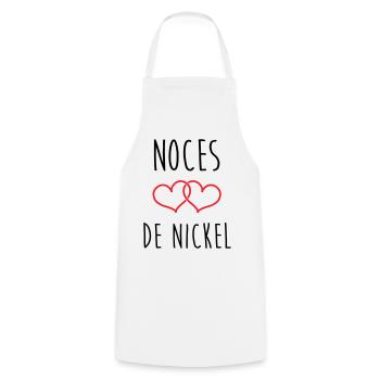 Nickel-Hochzeit 28 Jahre Glück und Liebe - Kochschürze - Weiß - Vorne - AI Model Male 185 dark (185cm)