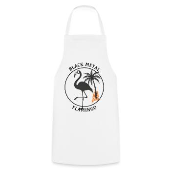 Black Metal Flamingo – Brennende Palme & Stacheldr - Tablier de cuisine - blanc - Devant - AI Model Male 185 dark (185cm)