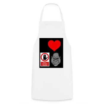 Heart Hand Gorilla Privater Zugang - Kochschürze - Weiß - Vorne - AI Model Male 185 dark (185cm)