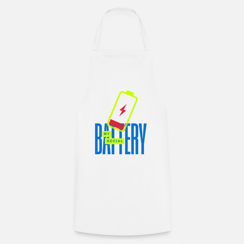 Glowing Social Battery - Cooking Apron - white