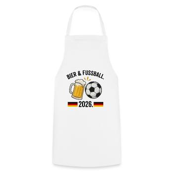 Bier & Fussball 2026: Fan-Design Deutschland - Kochschürze - Weiß - Vorne - AI Model Male 185 dark (185cm)