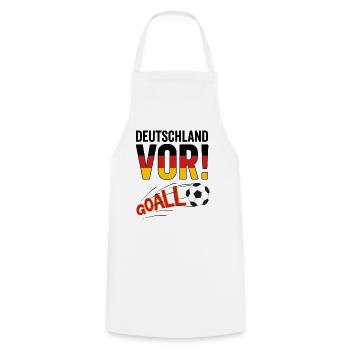 GOALLL! Germany Fan Design 2026 - Cooking Apron - white - Front - AI Model Male 185 dark (185cm)