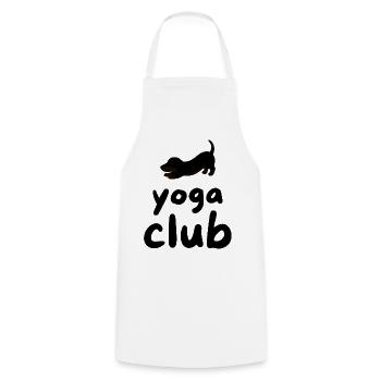 Yoga Club - Dog Pose - Cooking Apron - white - Front - AI Model Male 185 dark (185cm)