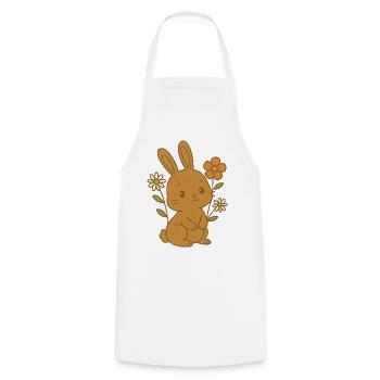 Bunny Bunny Bunny Printemps Fleurs de Printemps Jardin d’été de Pâques - Tablier de cuisine - blanc - Devant - AI Model Male 185 dark (185cm)