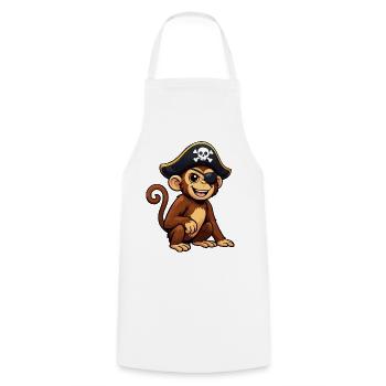 Pirate Singe - Tablier de cuisine - blanc - Devant - AI Model Male 185 dark (185cm)