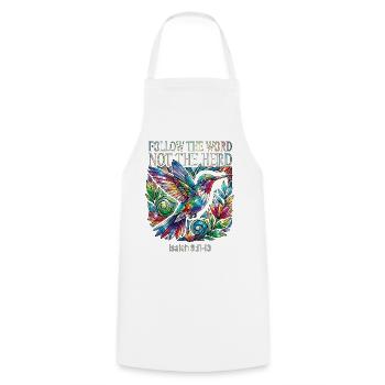 Follow The Word Not The Herd Hummingbird - Cooking Apron - white - Front - AI Model Male 185 dark (185cm)