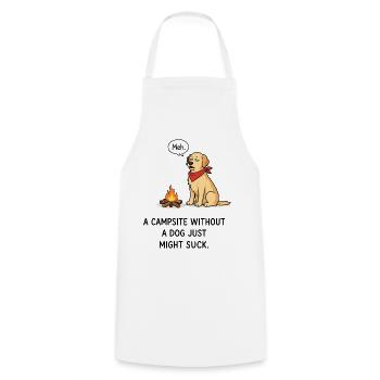 Meh Dog Campfire Bandana - Cooking Apron - white - Front - AI Model Male 185 dark (185cm)