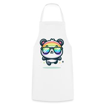 Rainbow Panda Sunglasses Summer Bear - Cooking Apron - white - Front - AI Model Male 185 dark (185cm)