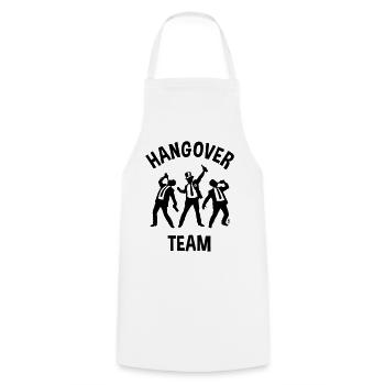 Hangover Team (JGA Junggesellenabschied Bier / B) - Kochschürze - Weiß - Vorne - AI Model Male 185 dark (185cm)