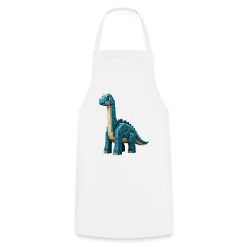 Pixel Brontosaurus - Kochschürze - Weiß - Vorne - AI Model Male 185 dark (185cm)