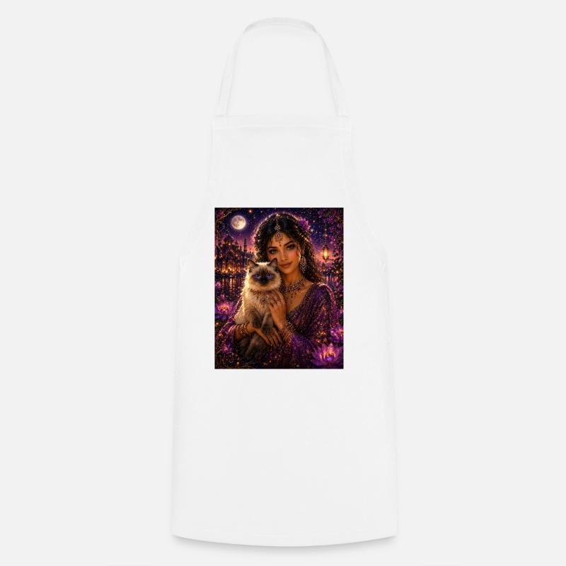 Mystic Dream Cat Magic Glow - Cooking Apron - white