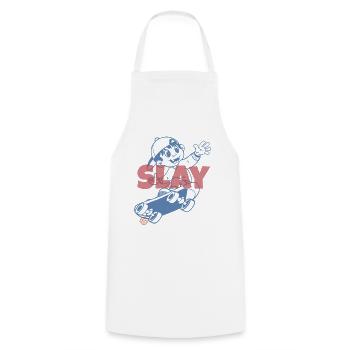 Slay Skater - Kochschürze - Weiß - Vorne - AI Model Male 185 dark (185cm)