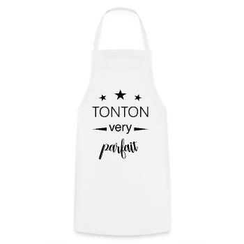 tonton parfait / cadeau tonton - Tablier de cuisine - blanc - Devant - AI Model Male 185 dark (185cm)