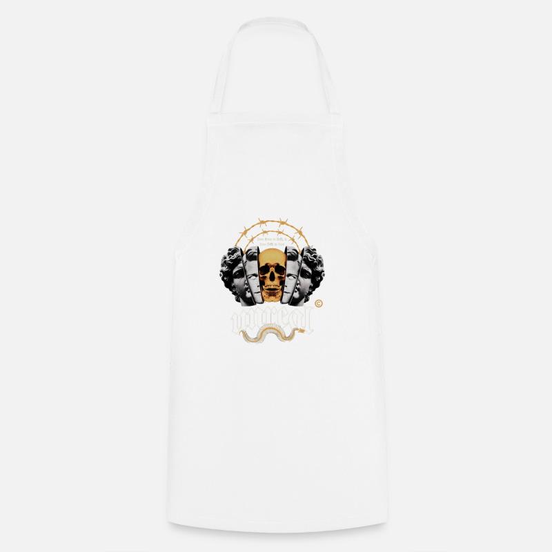 Skull circle with barbed wire - Cooking Apron - white