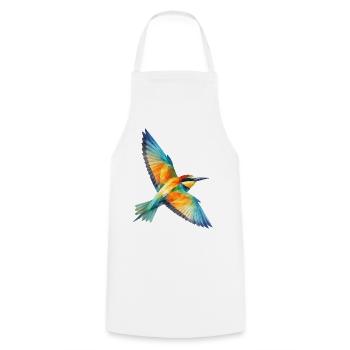 Bienenfresser Vogel Low Poly Polygon Art  - Kochschürze - Weiß - Vorne - AI Model Male 185 dark (185cm)