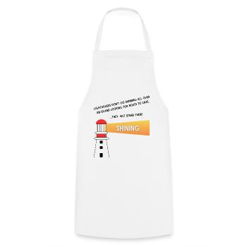 The lighthouse as a signpost in life - Cooking Apron - white - Front - AI Model Male 185 dark (185cm)