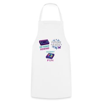 Future Now Retro Tape Design - Tablier de cuisine - blanc - Devant - AI Model Male 185 dark (185cm)