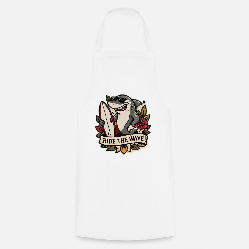 Ride the wave - Hai Surf Design - Cooking Apron - white