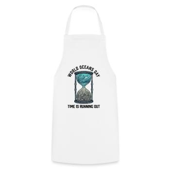 Time Is Running Out – World Oceans Day Marine - Cooking Apron - white - Front - AI Model Male 185 dark (185cm)