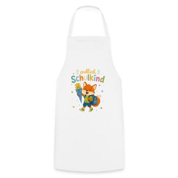 Endlich Schulkind Fuchs mit Zuckertüte - Kochschürze - Weiß - Vorne - AI Model Male 185 dark (185cm)