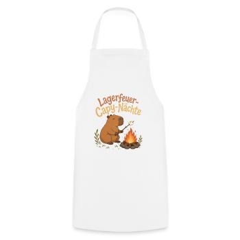 Lagerfeuer Capy-Nächte Capybara - Kochschürze - Weiß - Vorne - AI Model Male 185 dark (185cm)